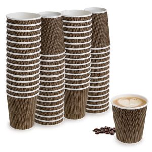 Vaso de cafe con tapa 8 oz 236ml Polipapel 50 unidades