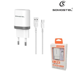Cargador De Pared Somostel 1.2a + Cable Tipo-c