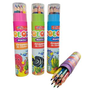 Lapices de colores x12 en estuche animales del mar