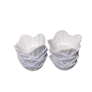 Pirotines Blancos chicos X80 con ondas 3cm