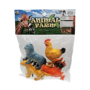 Animales de granja x4 con accesorios en bolsa