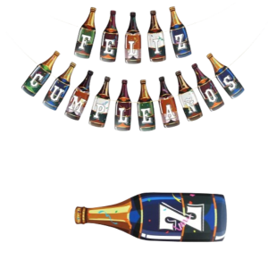 Cartel Feliz Cumpleaños Botella