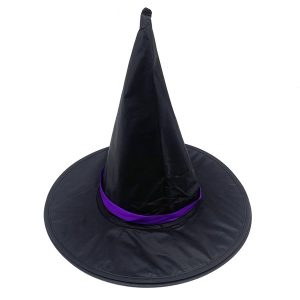 Gorro Bruja Negro y cinta de colores