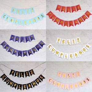 Cartel Feliz Cumpleaños Chico party flags