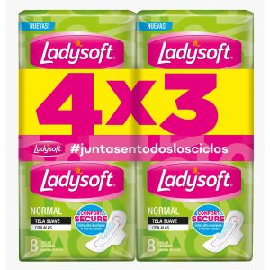 Ladysoft Toalla Femenina Normal Con Alas 8Un 4X3