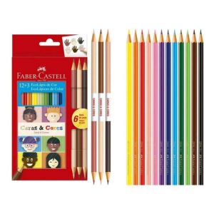 Lapices De Colores 12+3 Caras Y Colores