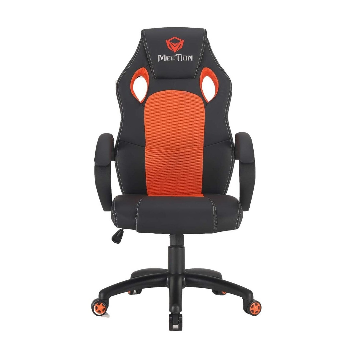 Silla Gamer Meetion Chr05 Ergonómica Negra Y Rojo Cuero Sintético - Imagen 2