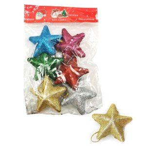 Adorno navideño estrellas x6, en bolsa