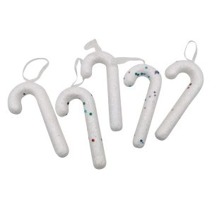 Adorno navideño bastón x5, en bolsa