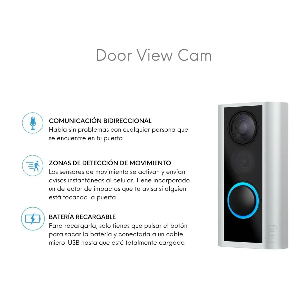 Video Timbre Inteligente Door View Cam Wi-Fi - Imagen 3