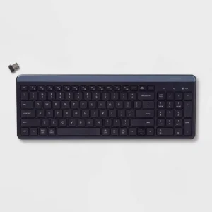 Heyday Teclado inalámbrico Bluetooth – Azul oscuro – Ligero, portátil, teclas silenciosas, multidispositivo