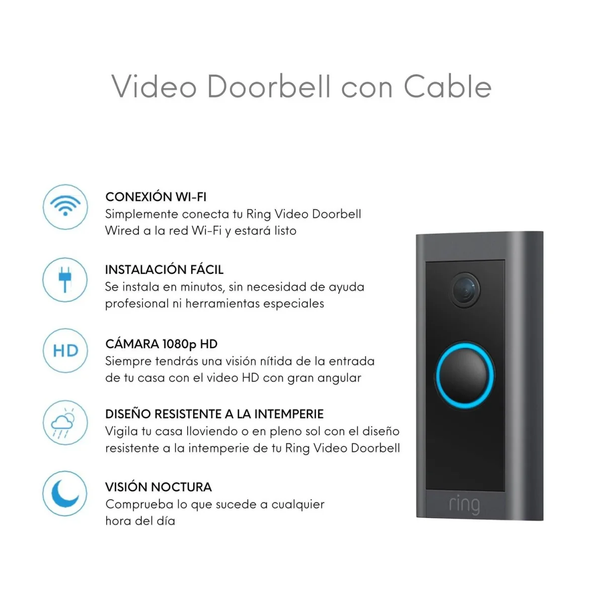 Timbre Inteligente Video Doorbell Wi-Fi con Cable - Imagen 7