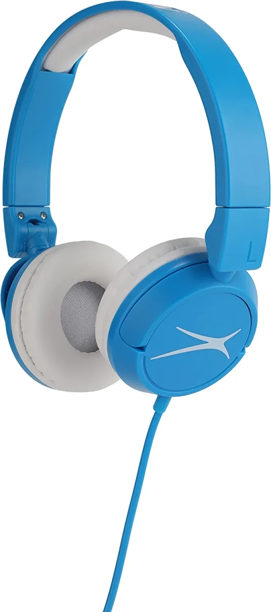 Altec Lansing Auriculares para niños Over The Ears – Tecnología de limitación de volumen para desarrollar orejas, de 6 a 9 años, perfectos para aprender desde casa, azul
