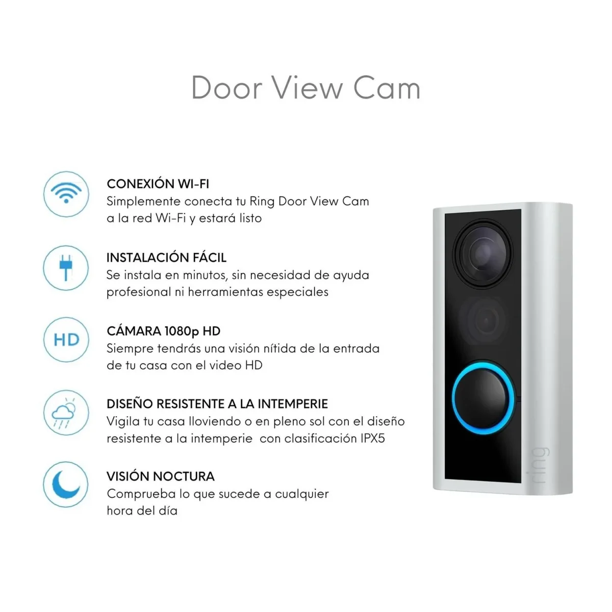 Video Timbre Inteligente Door View Cam Wi-Fi - Imagen 2