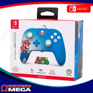 Control Nintendo Switch Pro – Cable Mario Blue