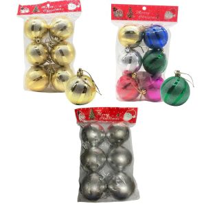 Bolas navideñas x6 5cm con textura , varios colores en bolsa