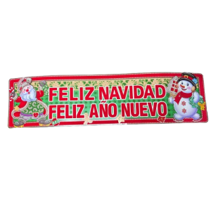 Adorno navideño cartel Feliz Navidad, doble faz en bolsa varios diseños