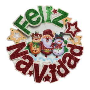 Adorno para puerta, corona navideña de espuma, en bolsa