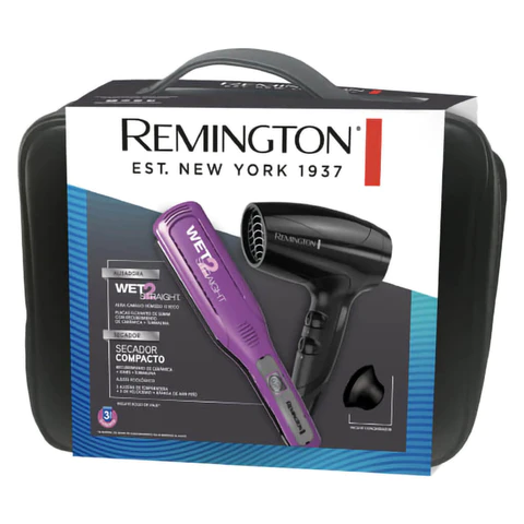 Remington combo secador y alisador ceramica mas iones wet S8001-D5000-F - Imagen 2
